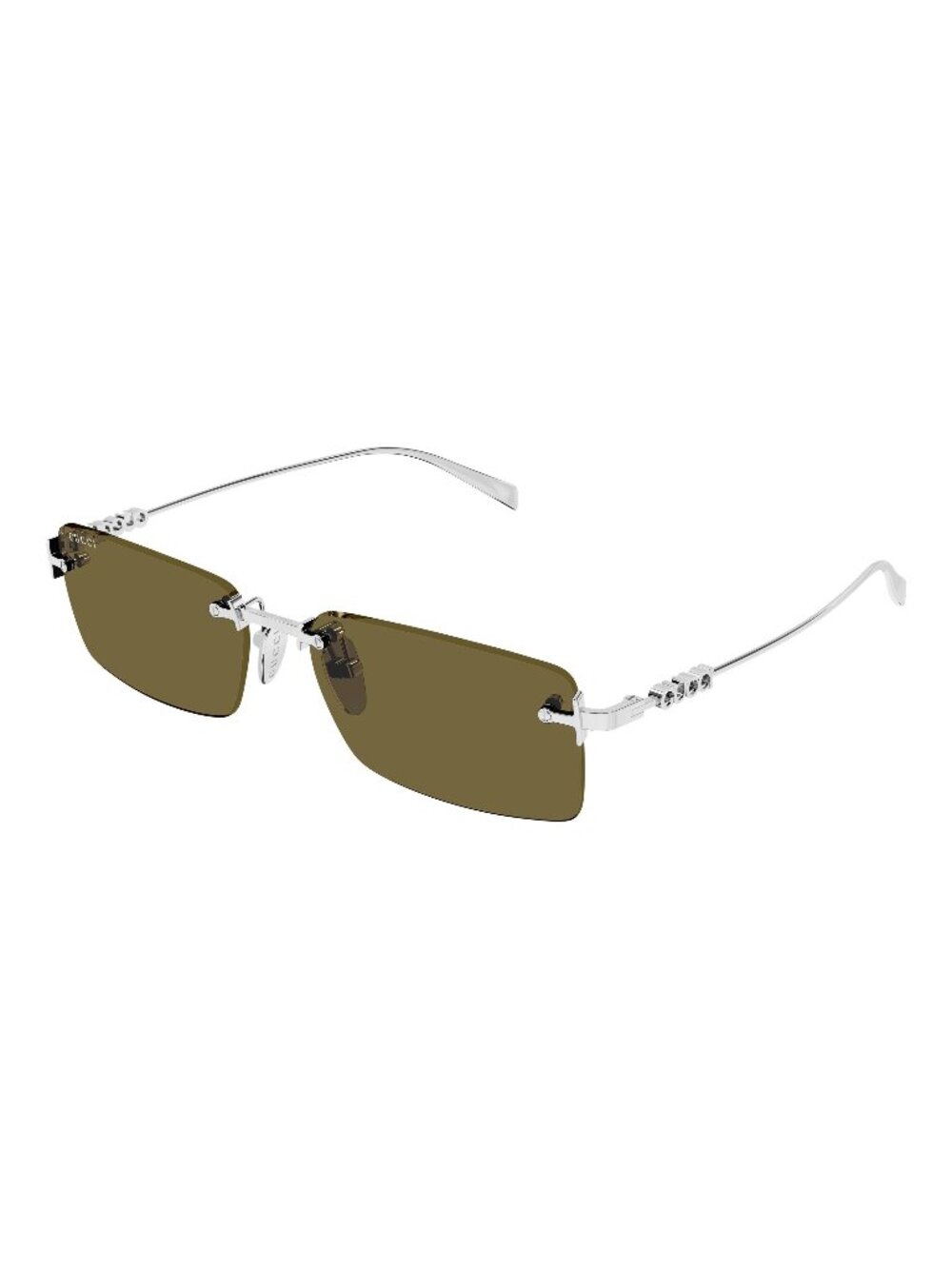New Gucci Men's Sunglasses Silver Brown Lens Metal Frame GG1941S 002 56